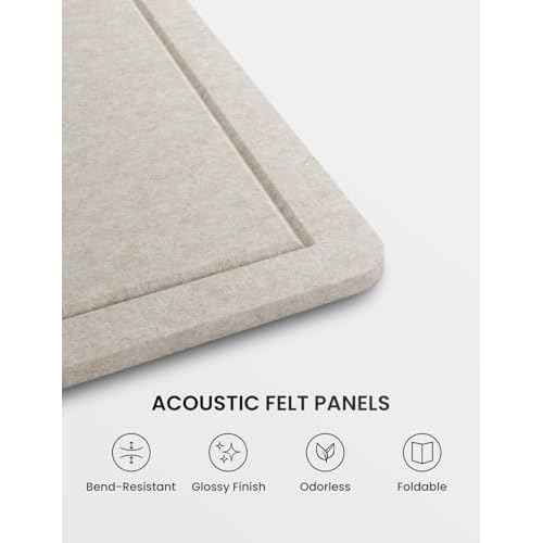 Fluxnara Bulletin Board,35.4" x 23.6" Cork Board Alternative with 12 Safe Removable Adhesive Tabs, Foldable Felt Pin Board for Home Office, Classroom, Bedroom,Entryway for Walls? Oatmeal