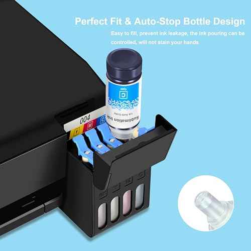 6 Colors Sublimation Ink Refillable for ET-8550 ET-8500 Wide-Format Supertank Printers (6x70ML,BK/PK/C/M/Y/GY)