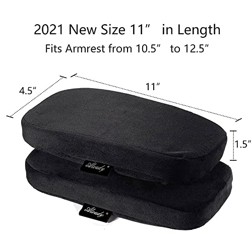Aloudy Arm Rest Pillows 11" x 4.5" Memory Foam Cushion Set of 2 for Office Chair – Large Elbow Forearm Pads