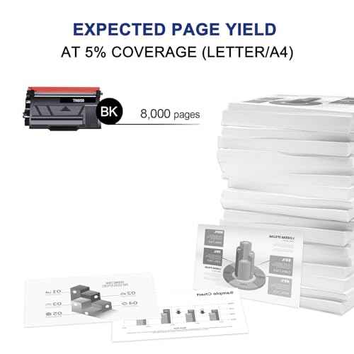 TN-850 TN850 TN820 High Yield Toner Cartridge Replacement for Brother TN850 TN-820/TN-850 TN 850 820 HL-L6200DW MFC-L5850DW MFC-L5700DW HL-L5200DW MFC-L5900DW Printer New Version 2-Pack
