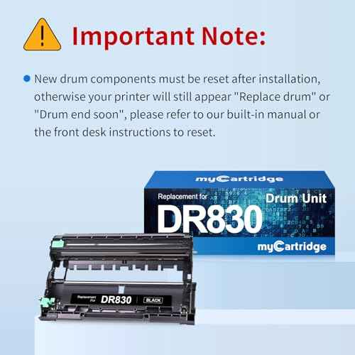 myCartridge Compatible DR830 Drum Unit Replacement for Brother DR830 DR-830 Drum forHL-L2460DW DCP-L2640DW HL-L2405W MFC-L2820DW HL-L2400D HL-L2480DW MFC-L2820DWXL Printer( Black 1 Pack,No Toner)