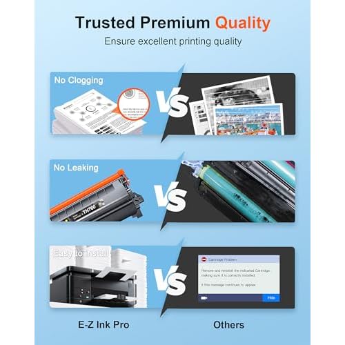 E-Z Ink Pro TN760 TN-760 TN730 TN-730 Toner Cartridge Replacement for Brother tn760 TN-760 to Use with HL-L2350DW HL-L2370DW HL-L2390DW HL-L2395DW MFC-L2710DW MFC-L2750DW Printer(4black)