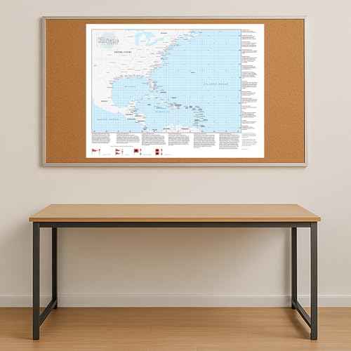 Hurricane Tracking Wall Map - 33" x 44" Laminated