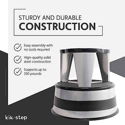 Cramer Kik Step Steel Step Stool - Two Step Stool, Holds 350 lbs (Silvertone)