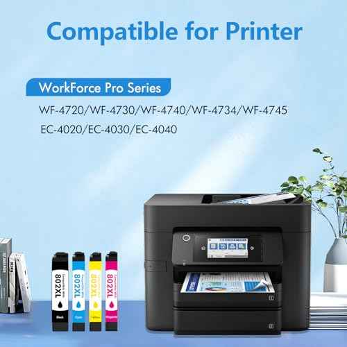 802 802XL Ink Cartridges Combo Pack Remanufactured Replacement for Epson 802 802XL Ink Cartridges for Epson Printer Workforce Pro WF-4740 WF-4730 WF-4720 EC-4020 EC-4030 (BKCMY-4Pack)