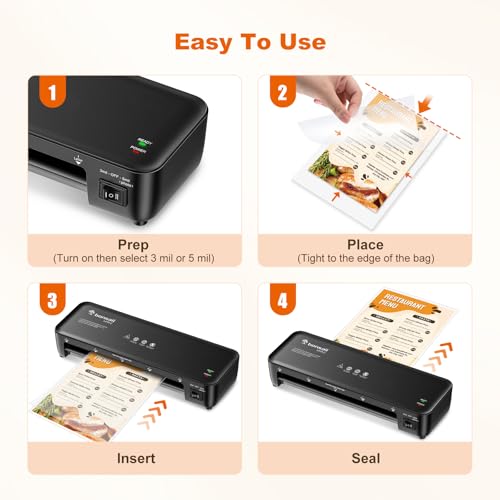 Bonsaii 9-Inch Black Laminator Kit with Cutter, Rounder & 40 Pouches