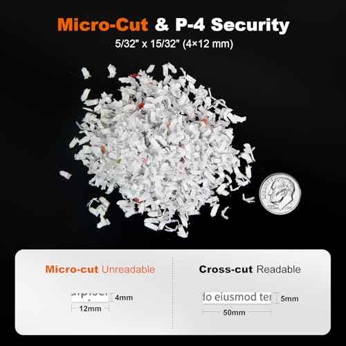 Bonsaii Paper Shredder for Office, 110-Sheet Autofeed Heavy Duty Shredder for Home Office Use, 30 Minutes/Micro Cut/P-4 High Security Level/6 Gallon Large Bin