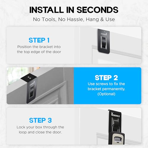 Kingsley KL-180 Over-the-Door Lockbox Bracket – All-Metal Key Storage Hanger