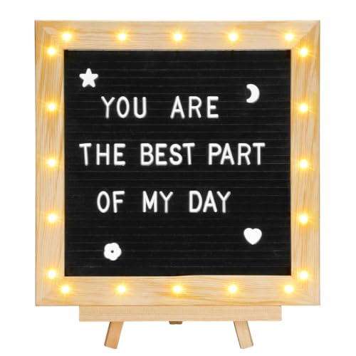 Light Up Velvet Letter Board with LED Lights - Custom Message Sign for Home & Events