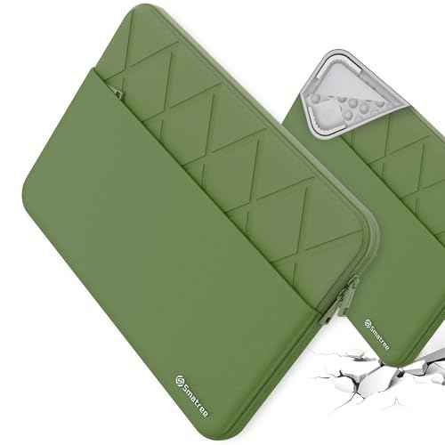 Smatree Laptop Sleeve for 14 inch LG gram Style 14 OLED, for 14 inch LG gram 14 or 2-in-1, Protective Laptop Case with Accessory Pocket, YKK Zipper, Patented Super Corner Design, Green (E413G)