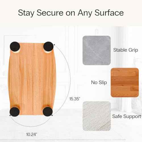 StrongTek Adjustable Wooden Foot Rest for Under Desk, Ergonomic Office Footstool with 3 Height Levels, Improves Posture & Leg Circulation, Comfortable Foot Support for Work & Home