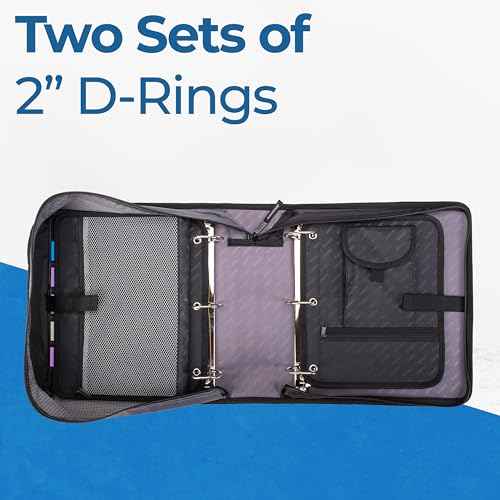 Case-it The Dual 2.0 2-in-1 Zipper Binder | Converts to a Backpack, Two 2-Inch D-Rings, 800 Sheet Capacity, 5-Subject Expanding File Folder, Pocket Holds Up to 13 Laptop/Tablet | Dual-301-BB-LT Black