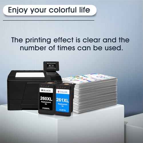 PG-260 XL/CL-261 XL Value Pack Ink Cartridge Replacement for Canon 260 261 260XL 261XL Ink cartridges Work for Pixma TR7020 TS6420 TR7022 TS5300 TS5320 Printer (1 Black,1 Color)