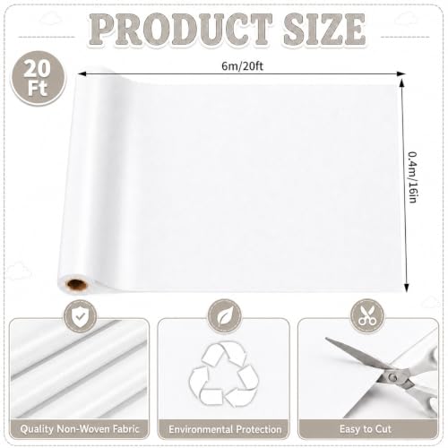 White Bulletin Board Roll Non-Woven Fabric 16in x 20ft - ClassyWhimsy