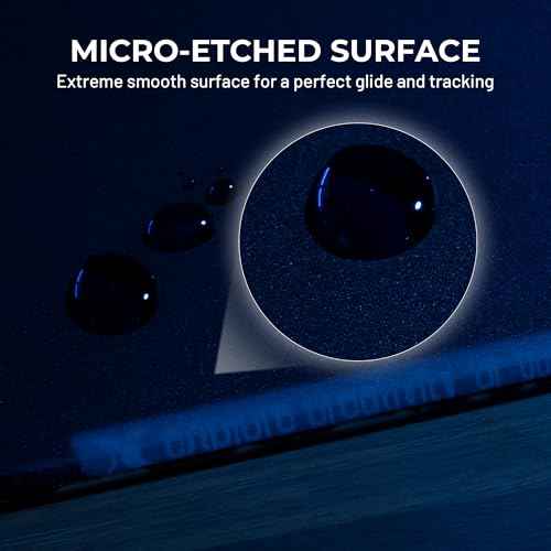 XVX Black Glass Mousepad 4.0, Hard Mouse Pad for Gaming, Ultra-Smooth Micro-Etched Surface Mouse Mat with Non-Slip Rubber Base(410mm*310mm)