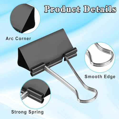 36PCS Jumbo Binder Clips 3 Inch, Black, Binder Clips Extra Large Heavy Duty for Office Supplies