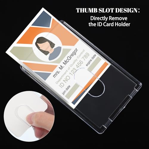 2 Pack Retractable Badge Reel with Clear Acrylic ID Holder - BESARME