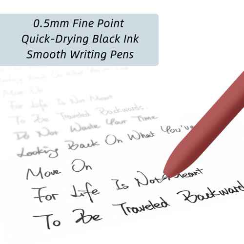 Gel Pens, 6 Pcs 0.5mm Fine Point Smooth Writing Pens Cute Pen, High-End Series Black Ink Pen for Journaling Note Taking, School Office Supplies for Women Men (6 Pcs Gold Vintage)