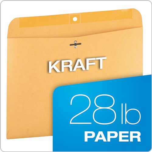 9 x 12 Inch Clasp Envelopes Brown Kraft Heavyweight 28 lb - 100 Pack