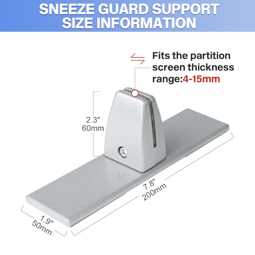 First-zgel Desktop Clamp & 4 Pack Sneeze Guard Bracket Set for Clear Acrylic Panels - DesktopClamp & 4pcs