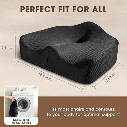 Windsleeping Comfort Latex Seat Cushion for Office Chairs Eligible Tailbone Pain Relief Cushion, Sciatica & Back Support, Office Chair Cushion & Car Seat Cushion