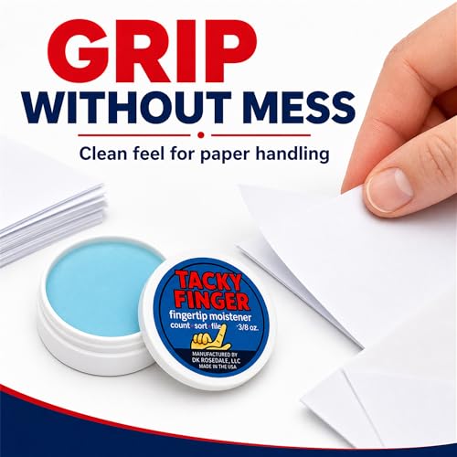 Tacky Finger 1 Pack - 3/8 oz Odorless Moistener Gel for Paper Handling
