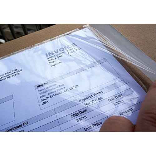 Premium 6''x10'' Packing List Envelope, Tailored Size for Letter-size Paper Folded in Half, Adhesive Shipping Label Pouch/Sleeve (100 pack)