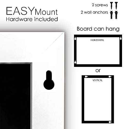 Loddie Doddie Magnetic Dry Erase White Board for Wall - 24" x 36" White Frame - Built-in Marker Tray & Stain-Resistant Surface