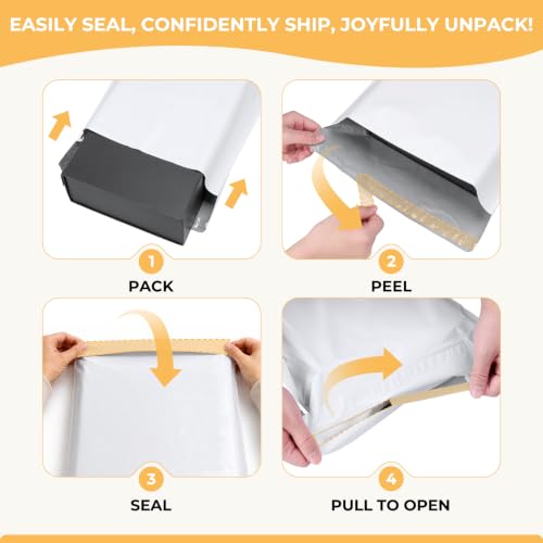 METRONIC White Poly Mailers 19x24 Inches - Pack of 25 Large Shipping Bags for Clothes