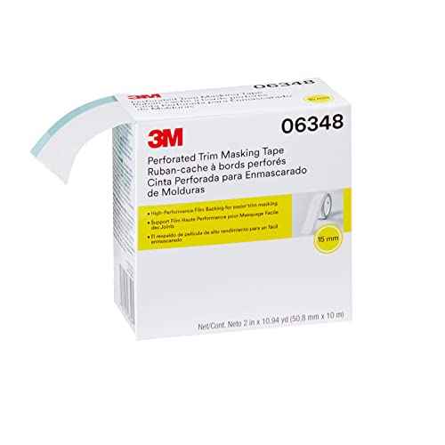 3M Perforated Trim Masking Tape 06348, Molding Paint Protection, Trim Lifting Tape, Hand Tearing, 15 mm Hard Band, 50.8 mm x 10 m