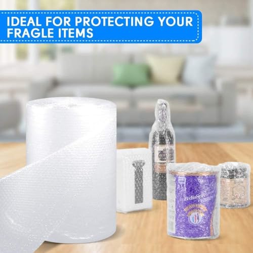 DaSen White Bubble Cushioning Wrap Rolls 12 Inch x 72 Feet Packing Material