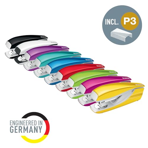 Leitz Stapler, 30 Sheet Capacity, Ergonomic Metal Body, Includes Staples, Wow Range, 55022023 - Metallic Pink