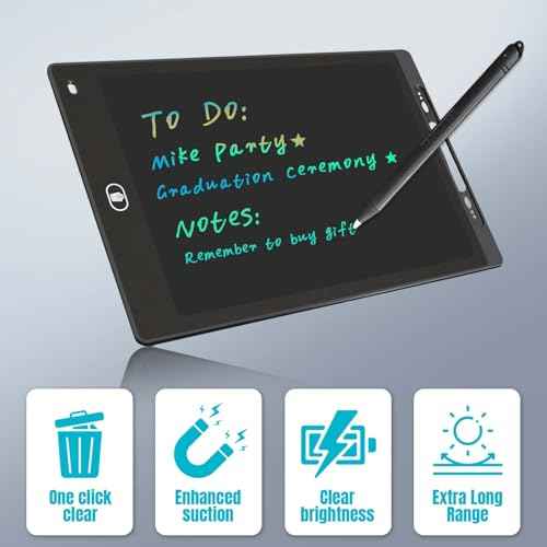 Magnetic Dry Erase Board for Fridge, 9.8¡±¡¿6.7¡± Small LCD Writing Tablet Blackboard Grocery to Do List Magnet Pad Black White Whiteboard Adult Chore Chart Refrigerator Digital Notepad Message Center