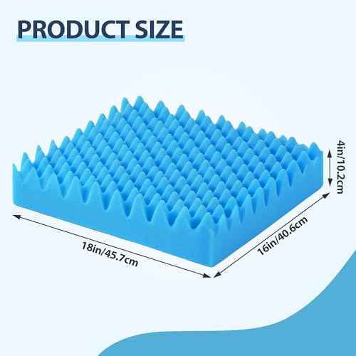 2PCS Egg Crate Chair Foam Cushion Seat Cushion Wheelchair Cushions Recliner Cushion Support Chair Cushion for Office Car Sciatica Pain Relief Pad