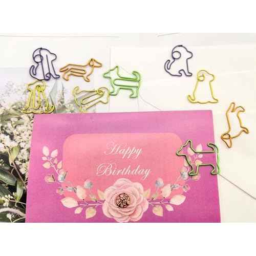 Cute Paper Clips Dog Shaped Decorative Bookmark Clips, Funny Gifts for Dog Lovers Coworkers Women, 60 PCS