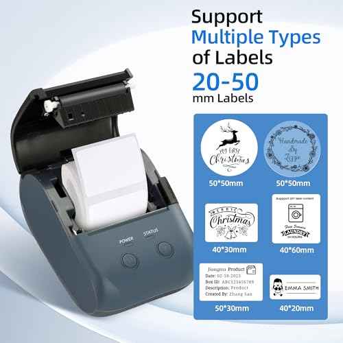 L7 Label Maker Machine with Tape, Thermal Label Printer Easy to Use for Office, Home, Business, 2 Inch Label Maker with 1 Roll of 1.97 * 1.18inch White Label Paper