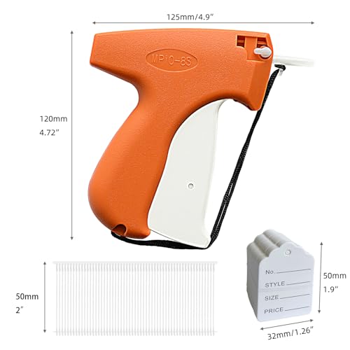 Fifchall Orange Tagging Gun for Clothing Kit – 2006 pcs, 400 Labels, 1600 Fasteners, 6 Needles