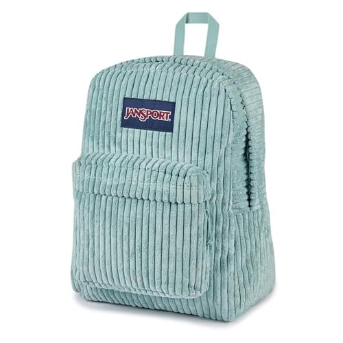 JanSport Superbreak Plus FX Backpack - Work, Travel, or Laptop Bag with Water Bottle Pocket - Surreal Corduroy Sage