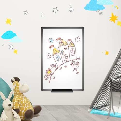 VIZ-PRO Magnetic Dry Erase Whiteboard 36x24 Inches Black Aluminum Frame