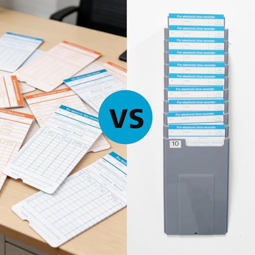 NADAMOO Wall-Mounted 10-Slot Time Card Organizer for Office Punch Clocks
