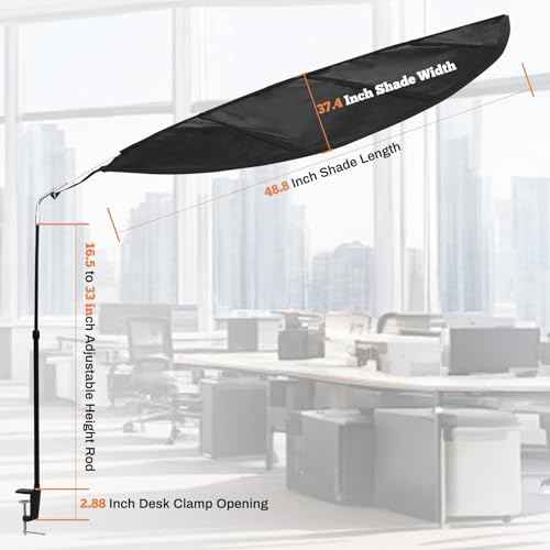 Black Office Cubicle Light Shield and Desk Shade -Cubicle Shade£¬UV-Resistant Blocks Overhead Light, Glare and AC Airflow, Ideal for Light Sensitive Workers, Cubicle Privacy and Comfortable Workspaces