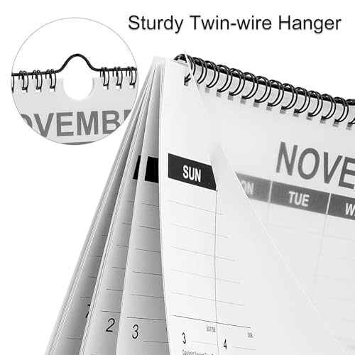 2025-2026 Wall Calendar, 17" x 12" Academic Calendar, Monthly Calendar with Wire Binding & Hanging Hook, Large Wall Calendar, Desk Calendar