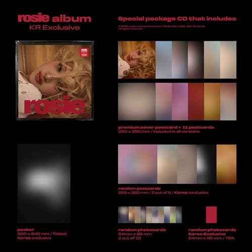 ROS? - first studio album [rosie] (KR Exclusive + Retail Exclusive) Blackpink rose APT Number one girl Poster Photocards