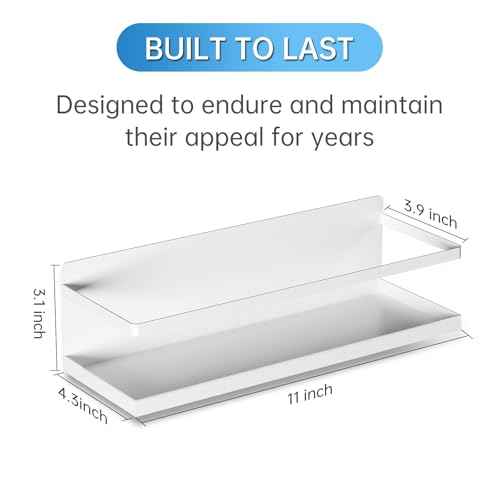 2 Pcs Metal Magnetic Book Shelf for Whiteboard, Metal Magnetic Bookshelf, Book Display Shelf for Teacher Kids Classroom Office (White, 11" x 4.3" x3.1")