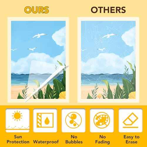 50 Pack Self Adhesive Laminating Sheets, 9 X 12 Inch, Clear Sticker Laminate Sheets Waterproof for Documents, Photos, No Machine Needed Heatless Durable