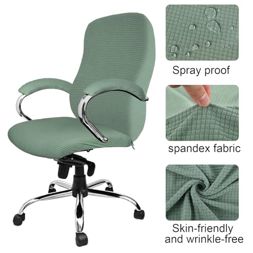 Tatuo 3 Pcs Office Chair Armrest Covers – Large Waffle Green Edition
