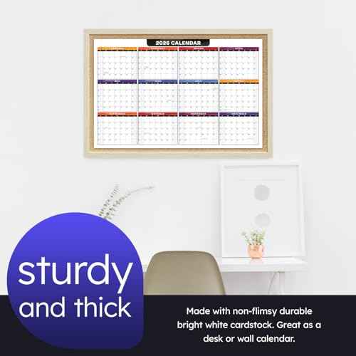 2026 Full Desk Calendar - 11 x 17¡± Large Size 12 Month Planner - 2 Sided Vertical and Horizontal Reversible - Printed on Thick & Durable 80lb Cardstock (216 gsm) - 2 Per Pack