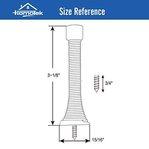HOMOTEK 12 Pack Black Spring Door Stops,3-1/8" Heavy Duty - Flexible Door Stopper with Low Mounted Black Rubber Bumper Tips