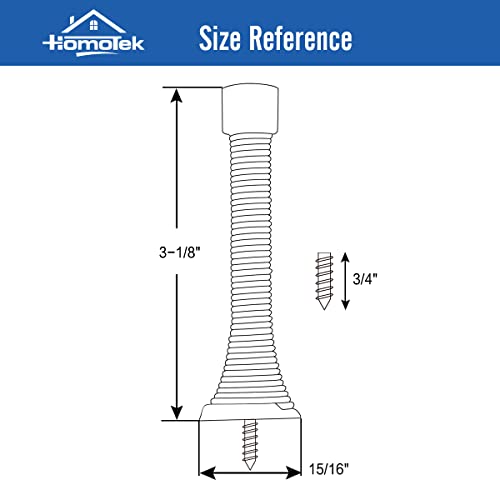 HOMOTEK 12 Pack Heavy Duty Black Spring Door Stops - Flexible Wall & Door Protectors