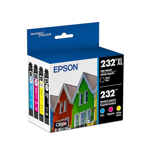 Epson 4-Pack High Capacity Black & Color Ink Cartridges T232XL-BCS for Workforce & Expression Printers